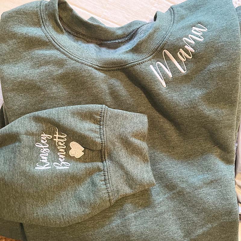 Custom Embroidered Mama Sweatshirt For Christmas Family Gift Ideas