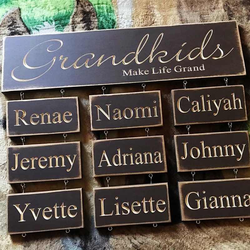 Personalized Grandparent Sign with Grandchildren's Names For Christmas Gift