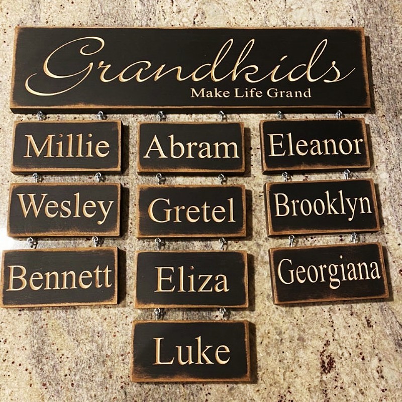 Personalized Grandparent Sign with Grandchildren's Names For Christmas Gift