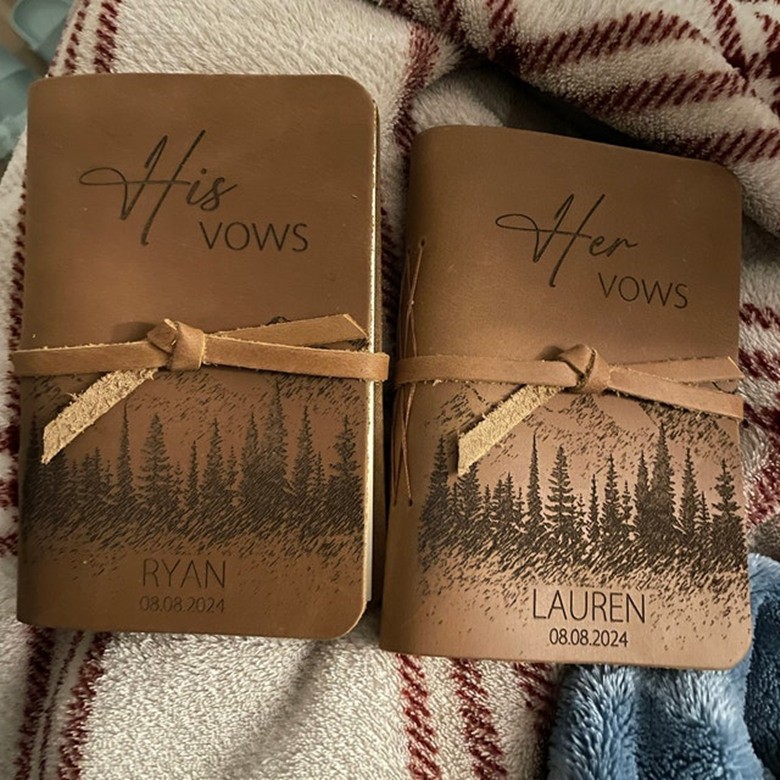 Personalized Leather Vow Books Gifts for Couple