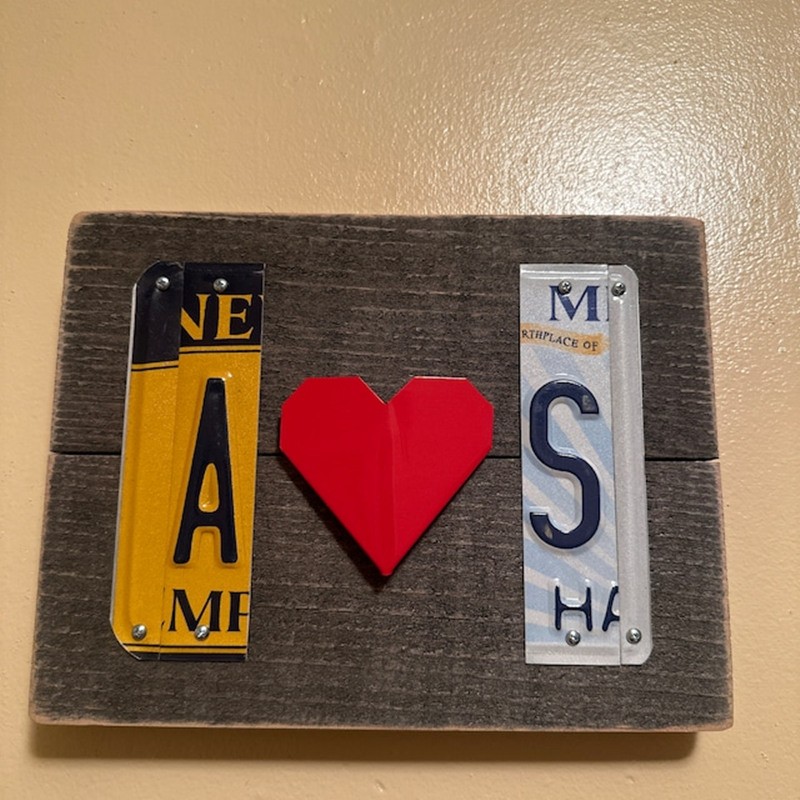 Personalized Couple License Plate Sign with Initials For Anniversary Valentine's Day Gift