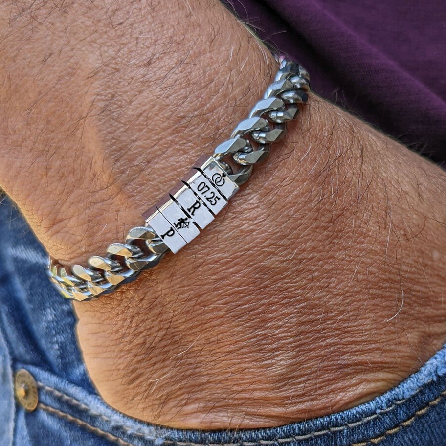 Personalized Men's Bracelet With Beads For Boyfriend Husband Valentine's Day Gifts