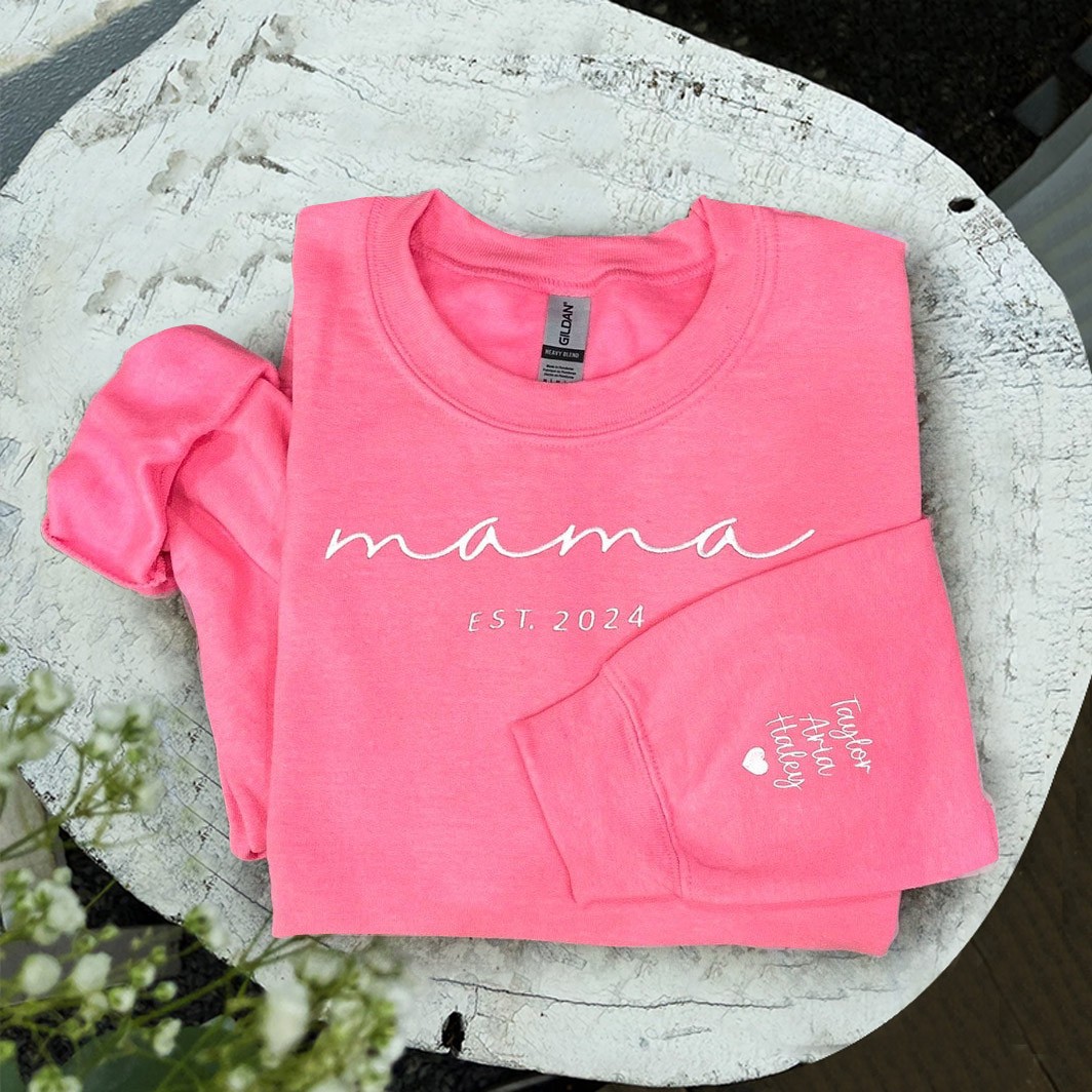 Custom Embroidered Mama Sweatshirt Gift Ideas For Christmas Family Gift