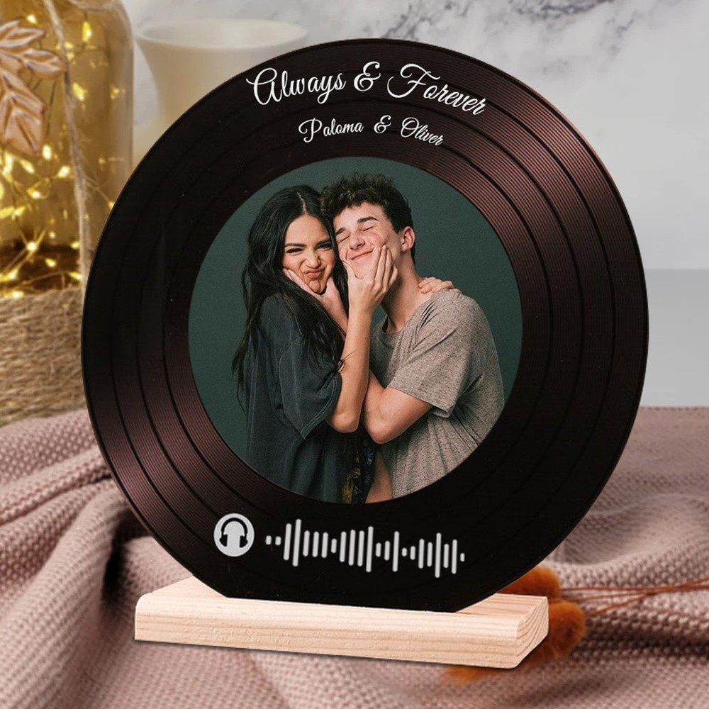 Personalized Vinyl Record with Photo Acrylic Song Plaque Anniversary Valentine's Day Gift For Girlfriend Boyfriend