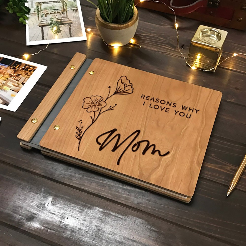 Our Wooden Adventure Book Personalized Leather Photo Album For Valentine's Day Anniversary Gift Ideas