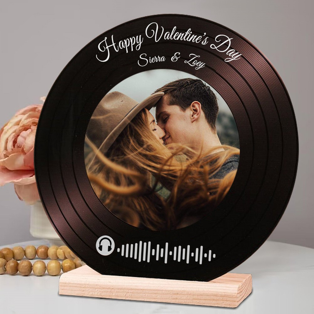 Personalized Vinyl Record with Photo Acrylic Song Plaque Anniversary Valentine's Day Gift For Girlfriend Boyfriend