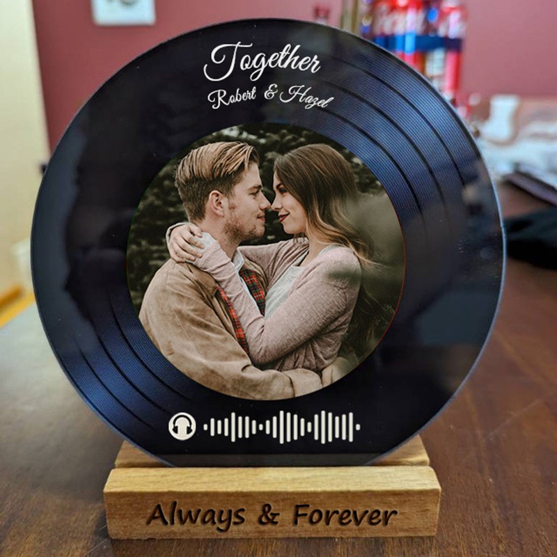 Personalized Vinyl Record with Photo Acrylic Song Plaque Anniversary Valentine's Day Gift For Girlfriend Boyfriend