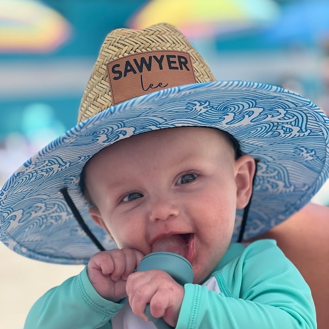 Personalized Name Patch Beach Straw Sun Hat