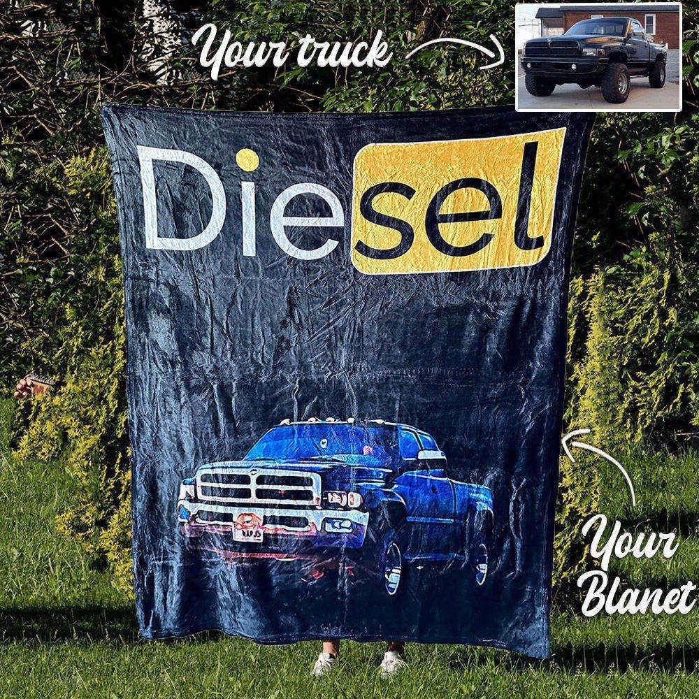 Personalized Diesel Hub Truck Fleece Blanket For Valentine's Day