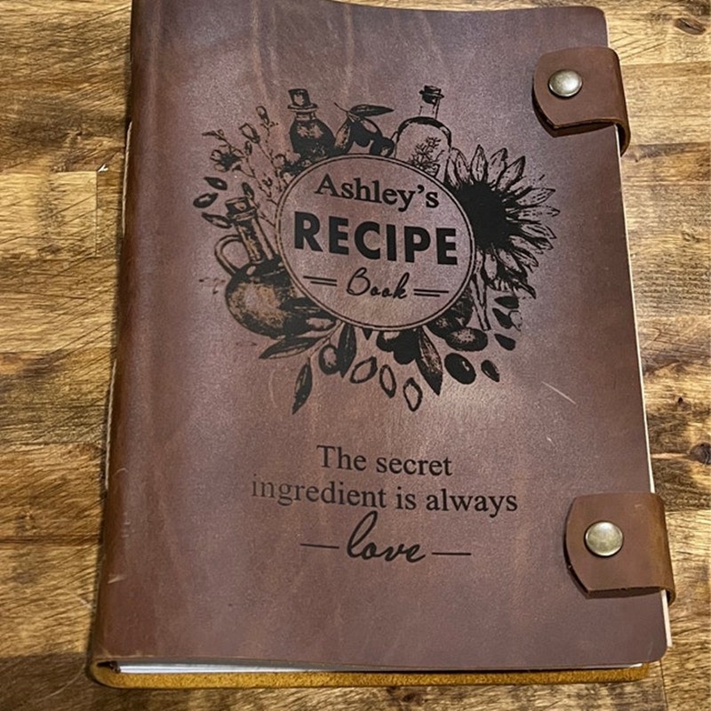 Personalized Leather Recipe Book For Family Christmas Gift