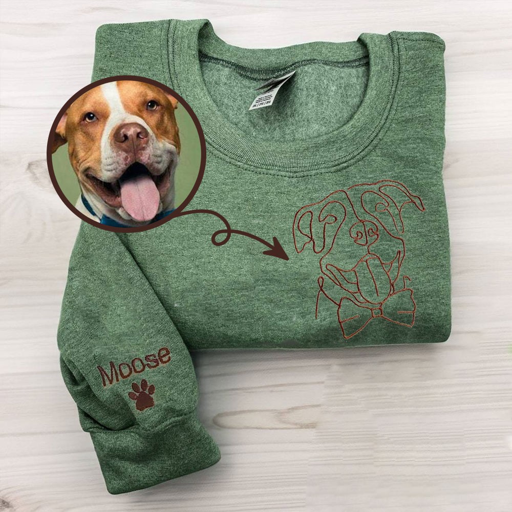 Custom Embroidered Pet Sweatshirt For Dog Lover Gift