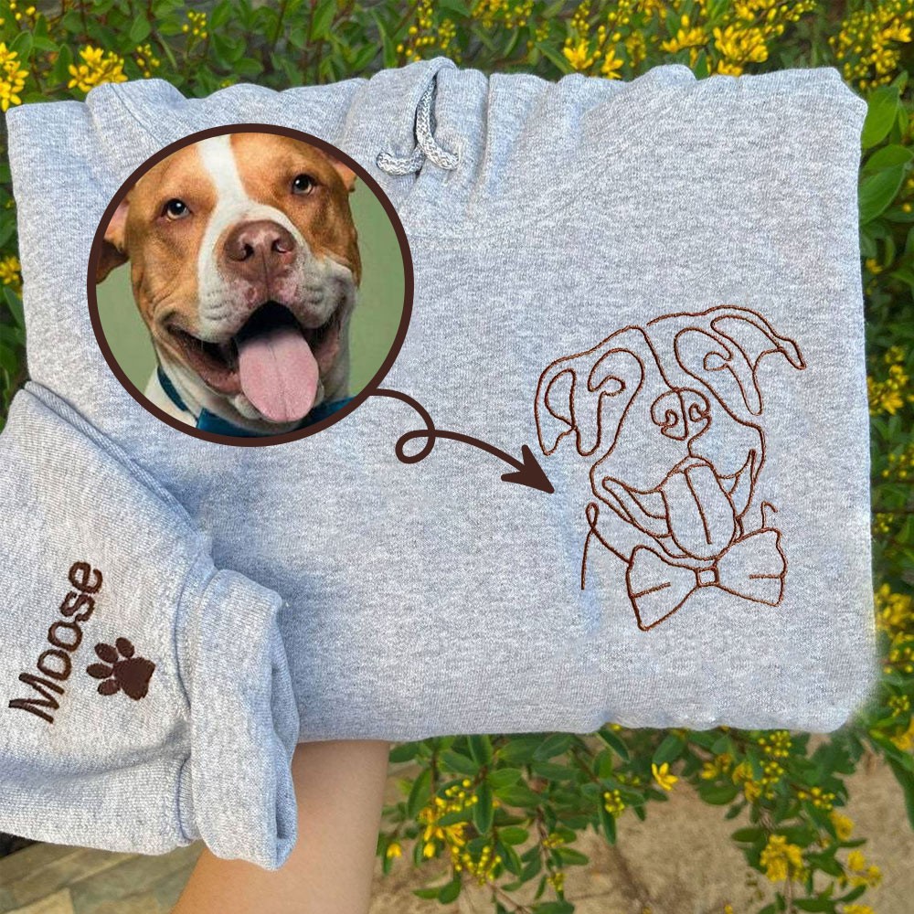 Custom Embroidered Pet Sweatshirt For Dog Lover Gift