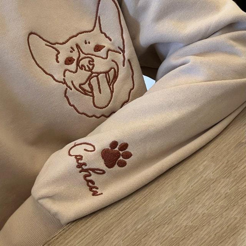 Custom Embroidered Pet Sweatshirt For Dog Lover Gift