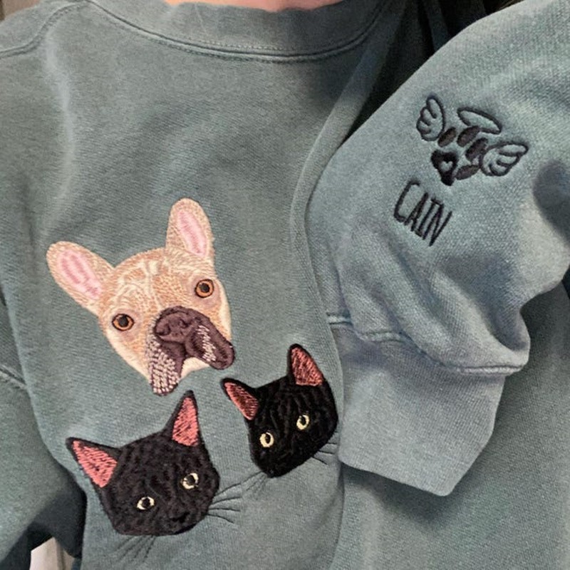 Custom Embroidered Pet Sweatshirt For Dog Lover Gift