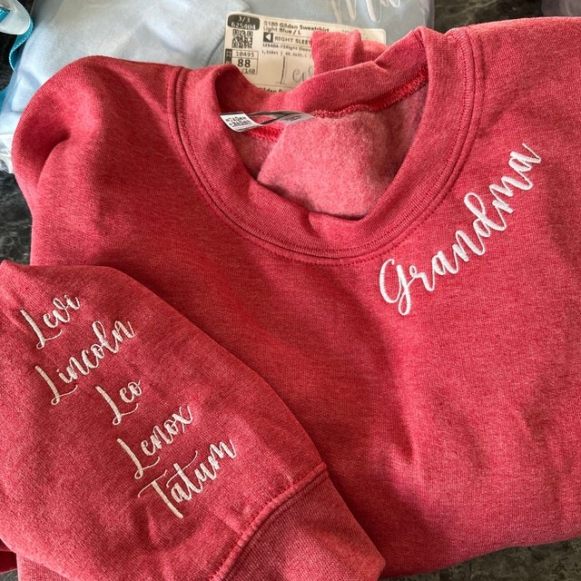 Custom Embroidered Grandma Sweatshirt For Christmas Family Gift Ideas