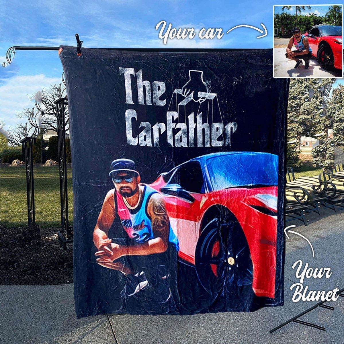 Personalized The Carfather Car Fleece Blanket For Father's Day