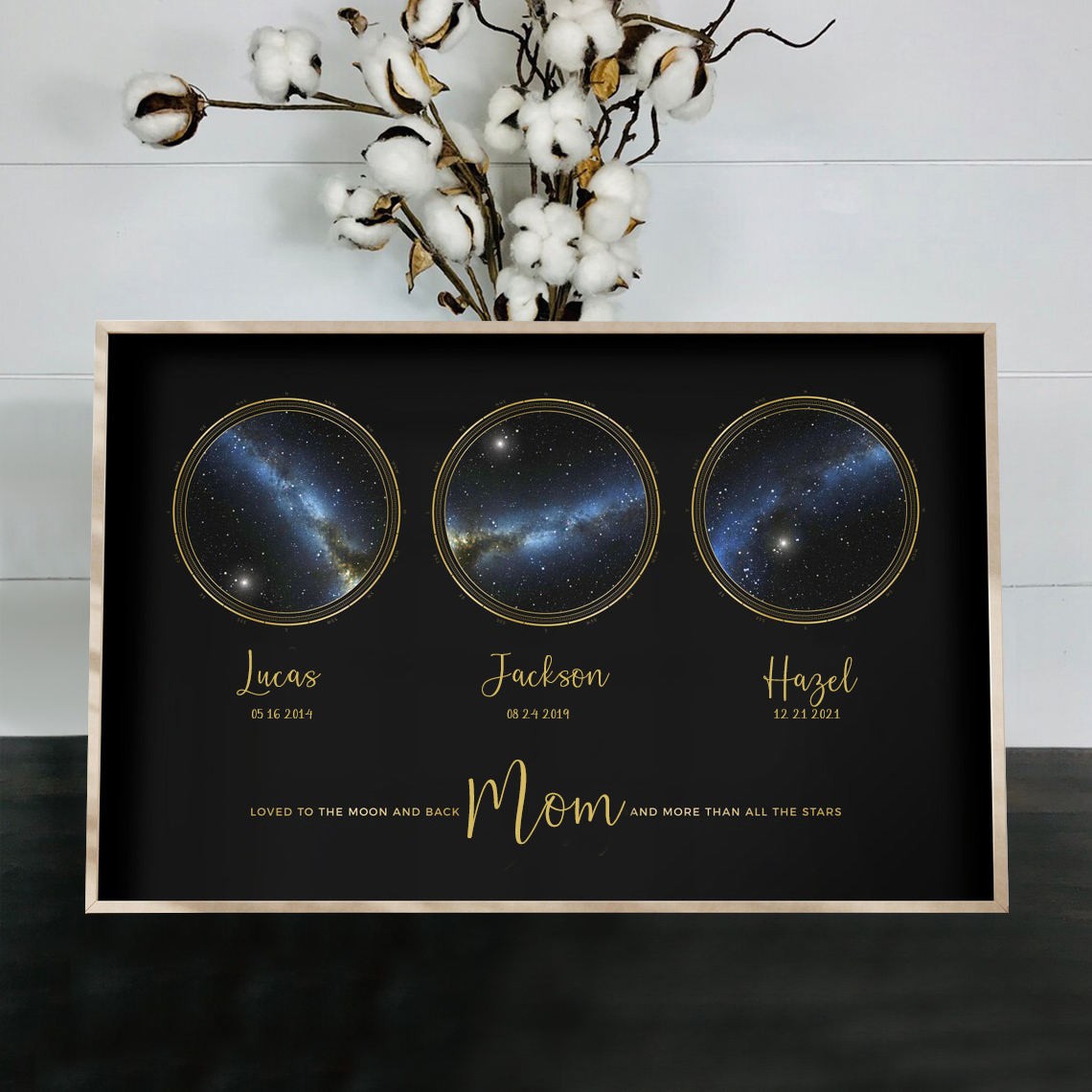 Personalized Star Map By Date Night Sky Constellation Wood Sign For Mom Grandma Christmas Gift