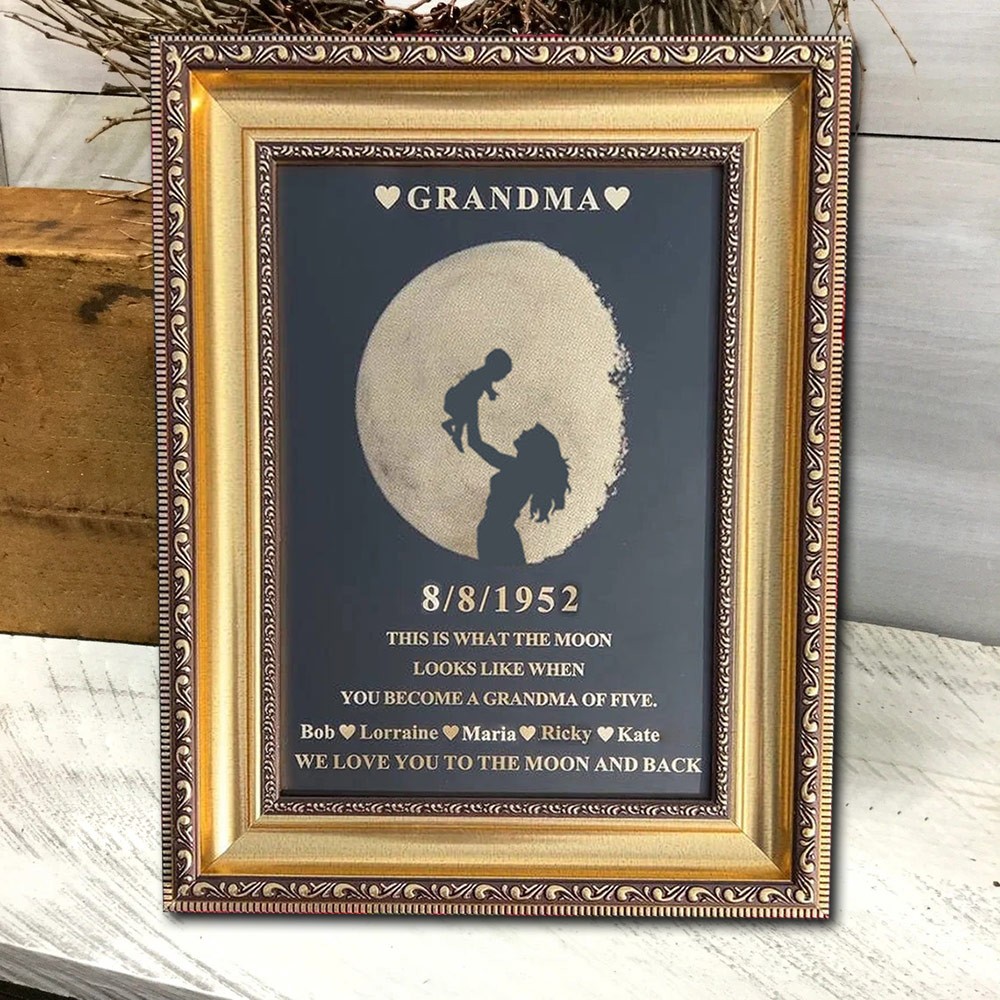 Custom Moon Phase Art Frame For Mom Grandma Christmas Gift