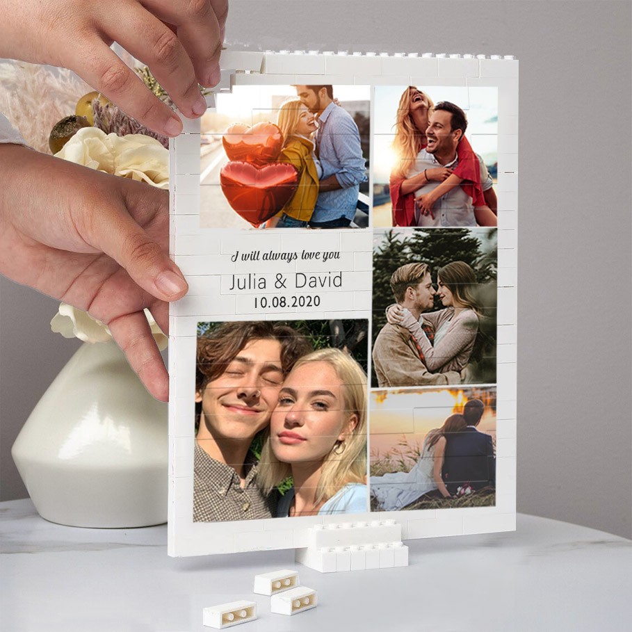 Personalized Photo Building Block Puzzle For Couples Valentine's Day Gift