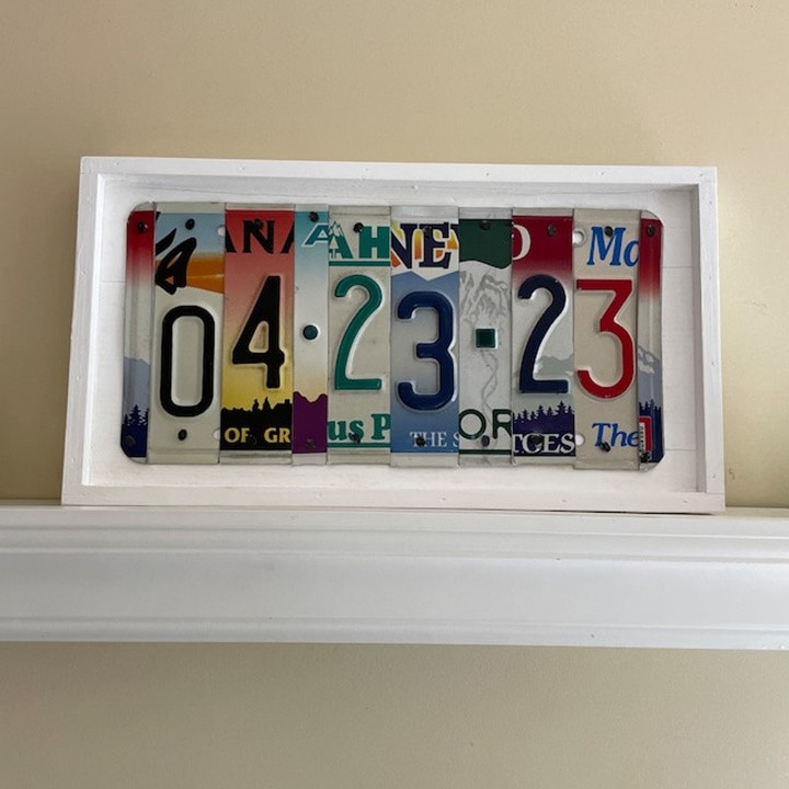 Personalized License Plate Sign For Anniversary Weddings Family Gift