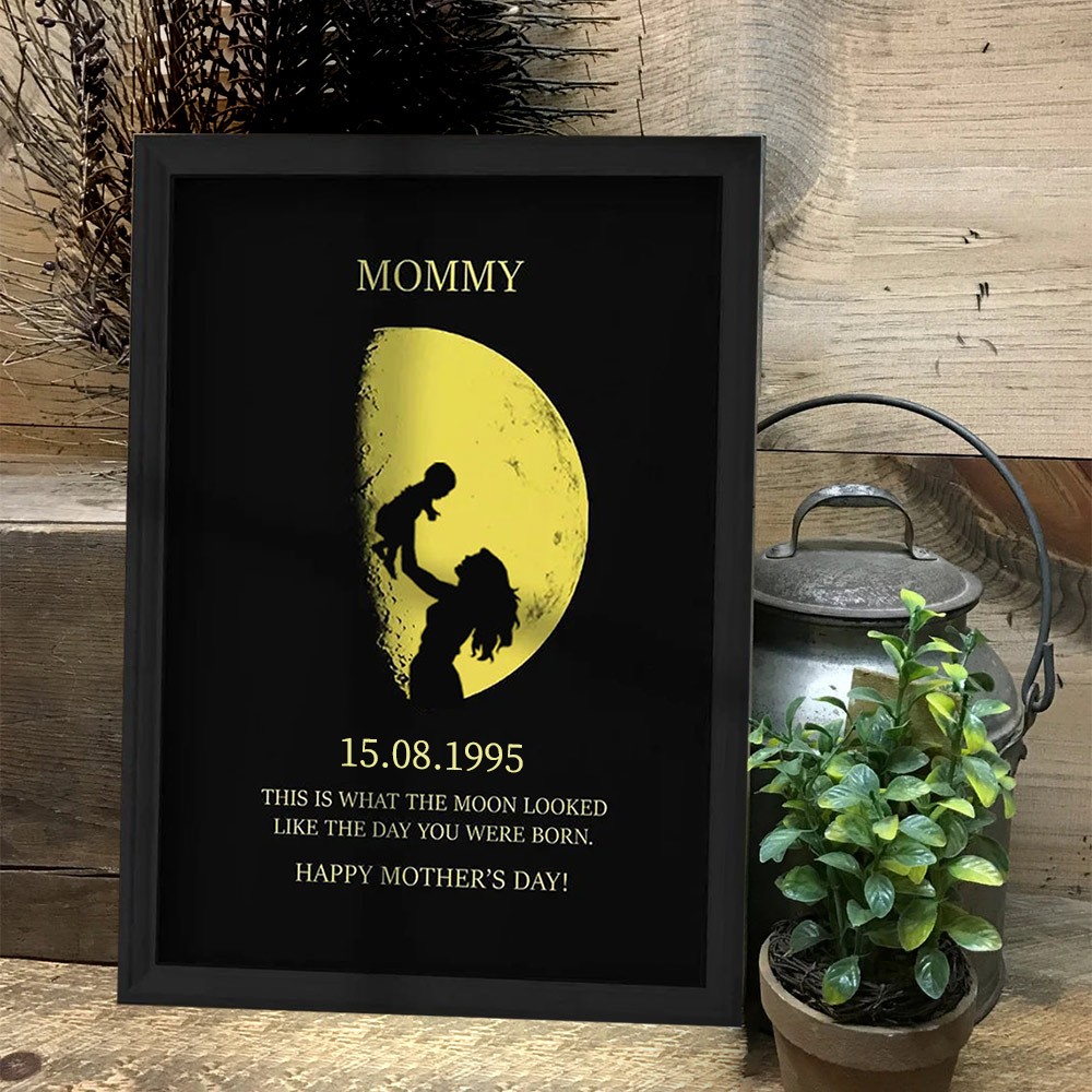 Custom Moon Phase Art Frame For Mom Grandma Christmas Gift