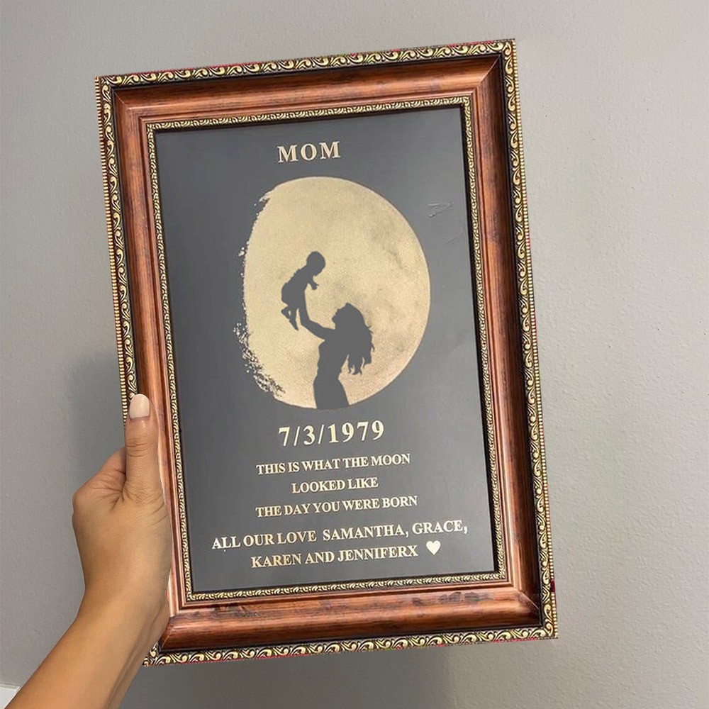 Custom Moon Phase Art Frame For Mom Grandma Christmas Gift