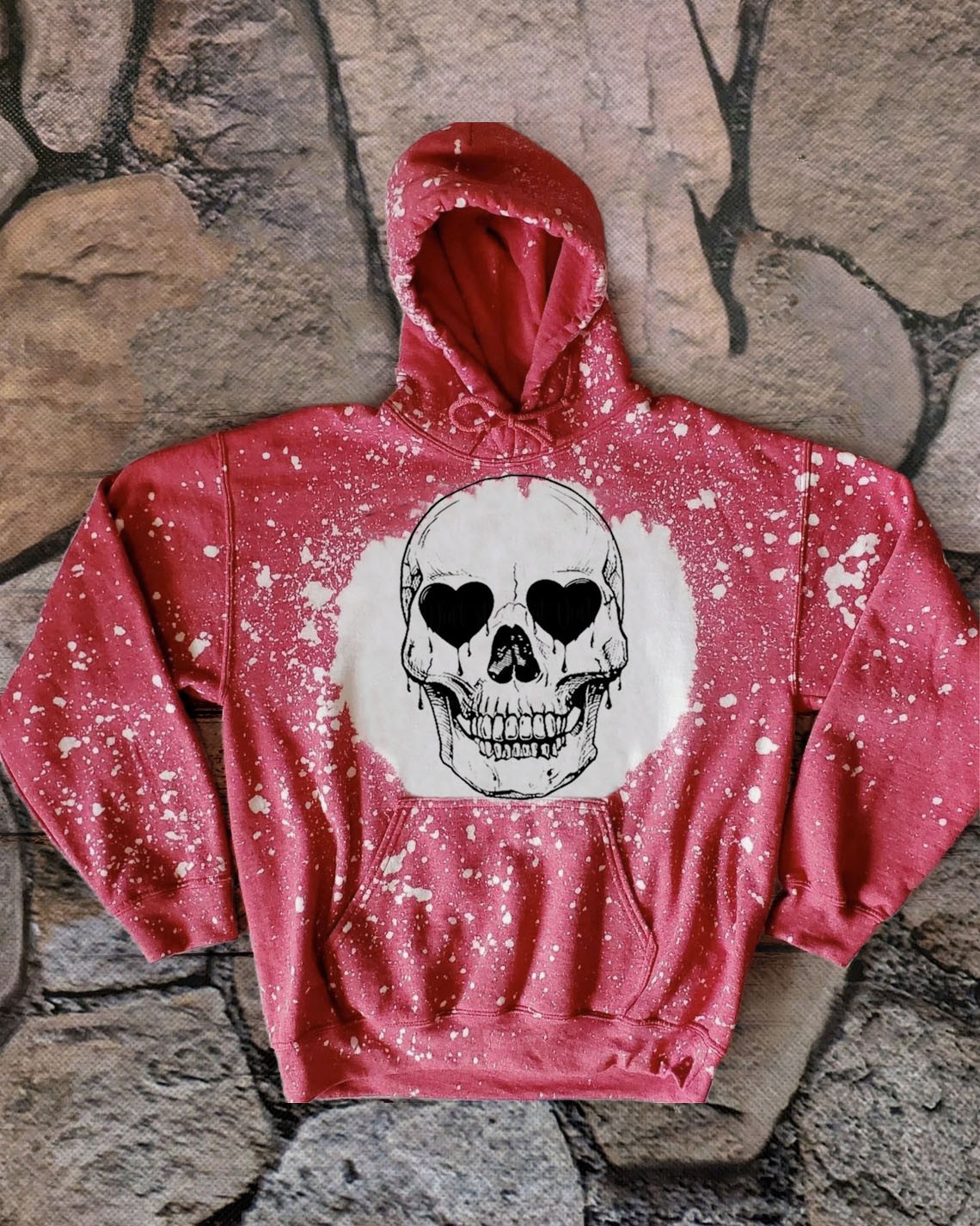 Skull and Hearts Vintage Sweatshirt Hoodie For Gift Ideas