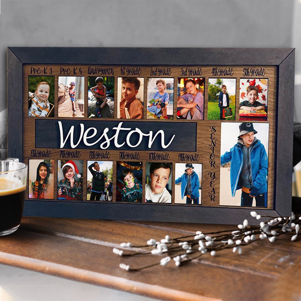 Personalized 3D K-12 School Years Photo Frame Display Back to School Gifts