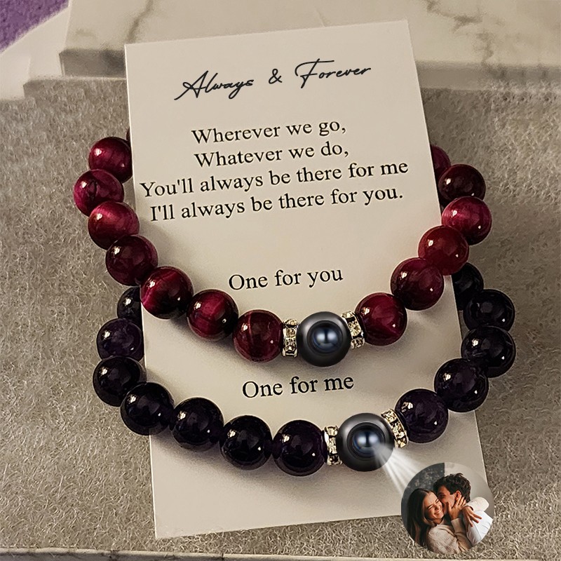 Personalized Magnetic Connection Love Bracelets With Unique Photo Memory For Couples Valentine's Day