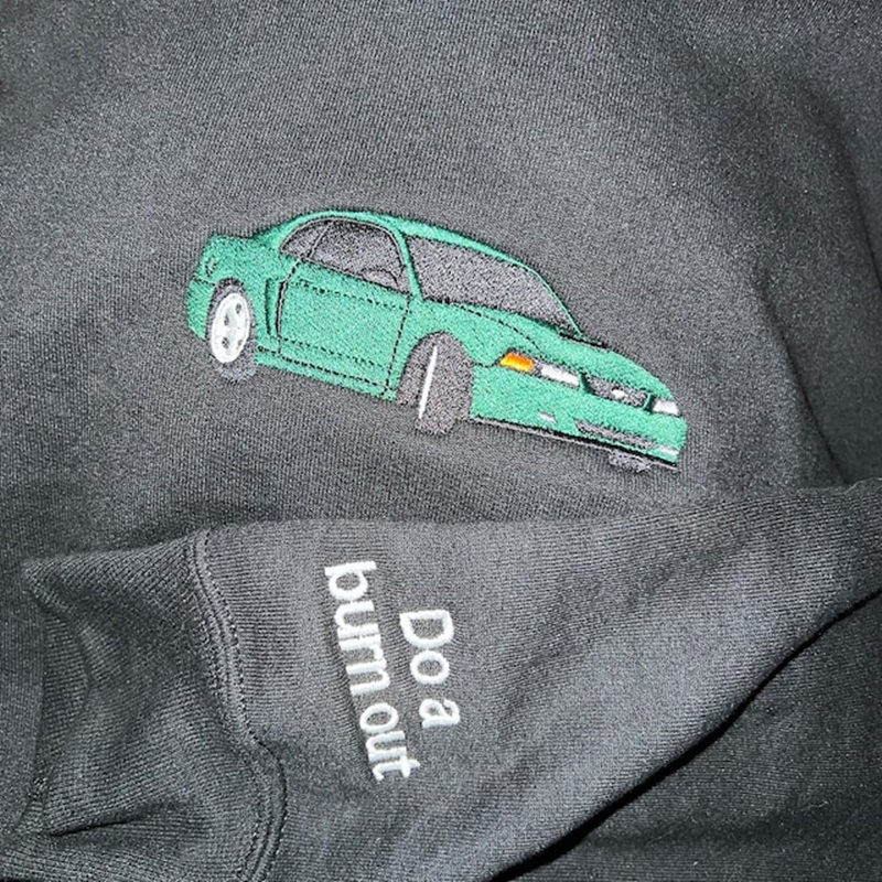 Custom Embroidered Car Photo Sweatshirt For Dad Men Car Lover Gift