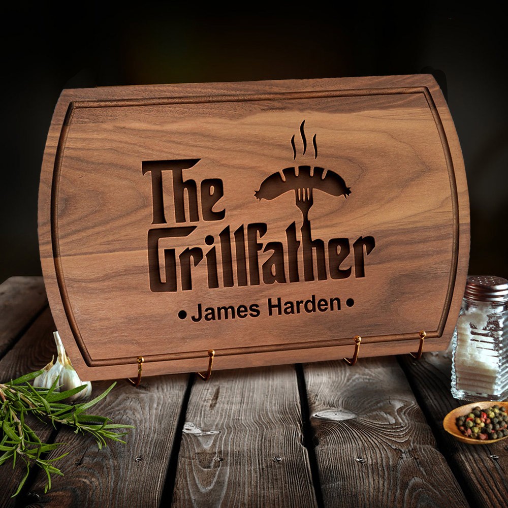 Personalized Cutting Board BBQ Themed Grill Master For Father's Day Gift Ideas