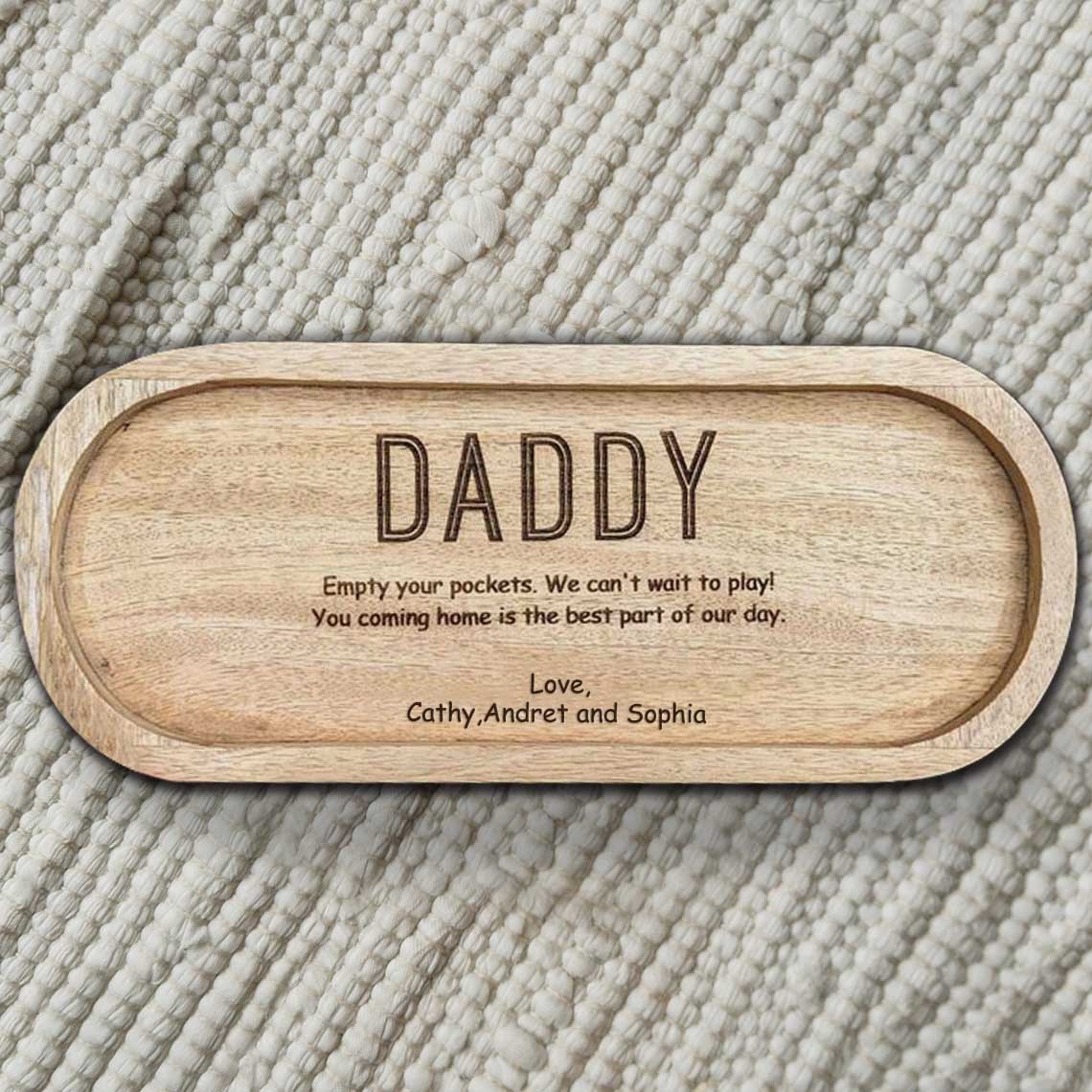 Empty your Pockets Daddy Personalized Valet Tray for Dad Father's Day Gift from Kids