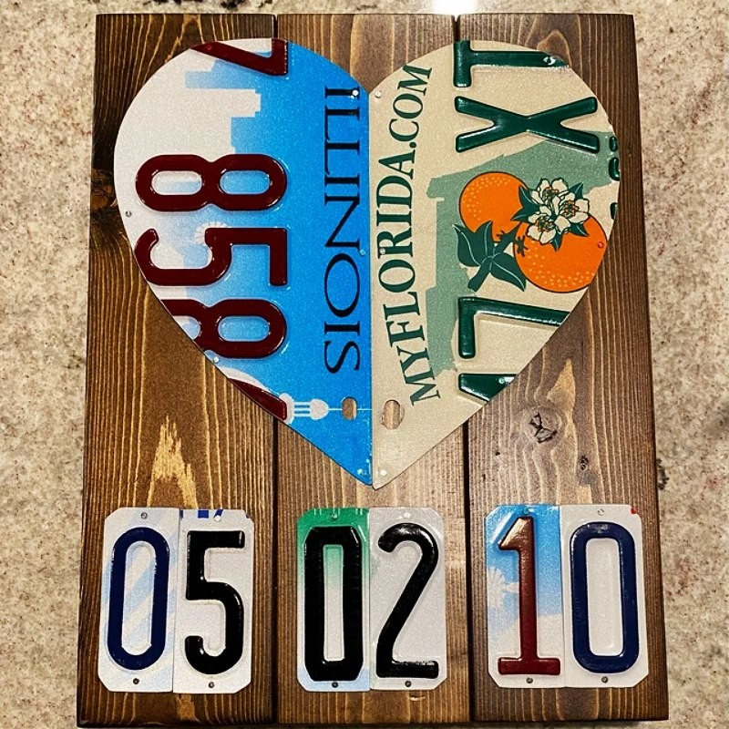 Personalized Couple License Plate Sign For Anniversary Valentine's Day Gift