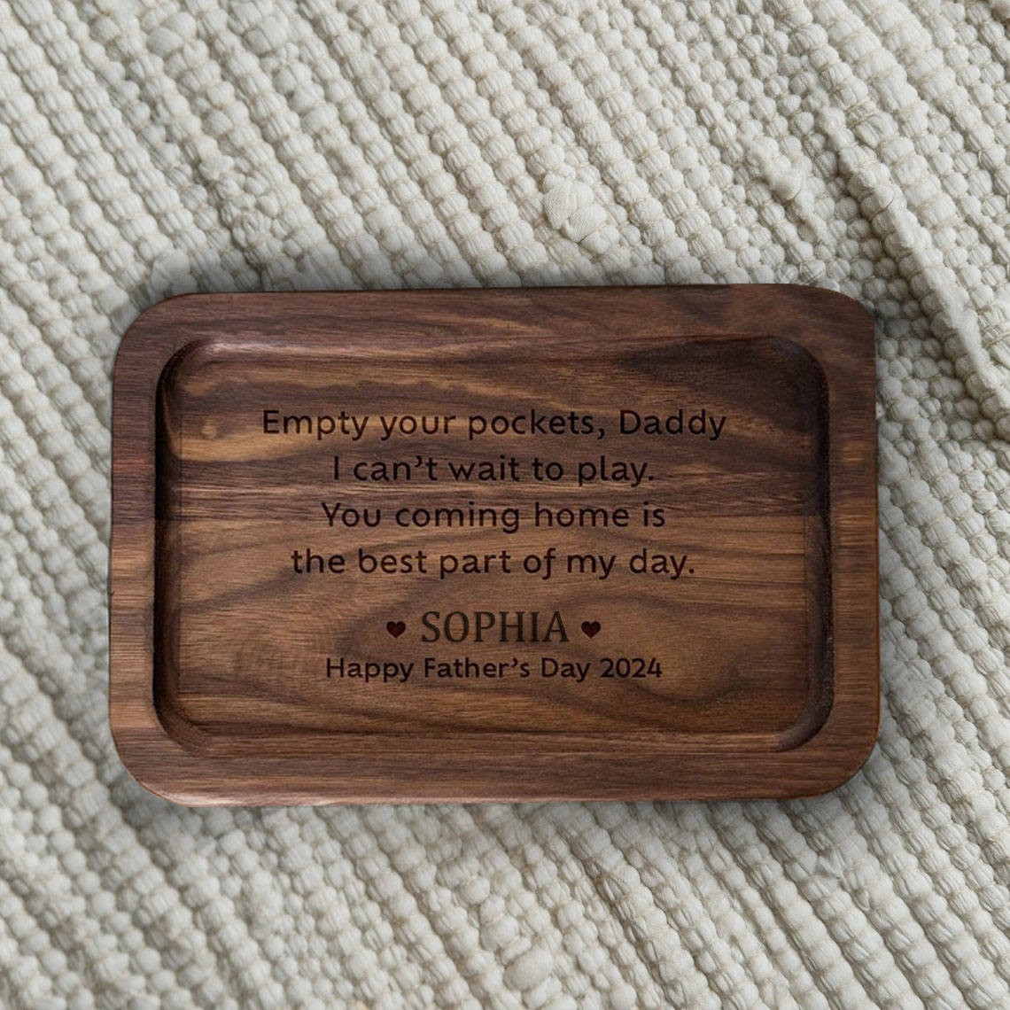 Empty your Pockets Daddy Personalized Valet Tray for Dad Father's Day Gift from Kids