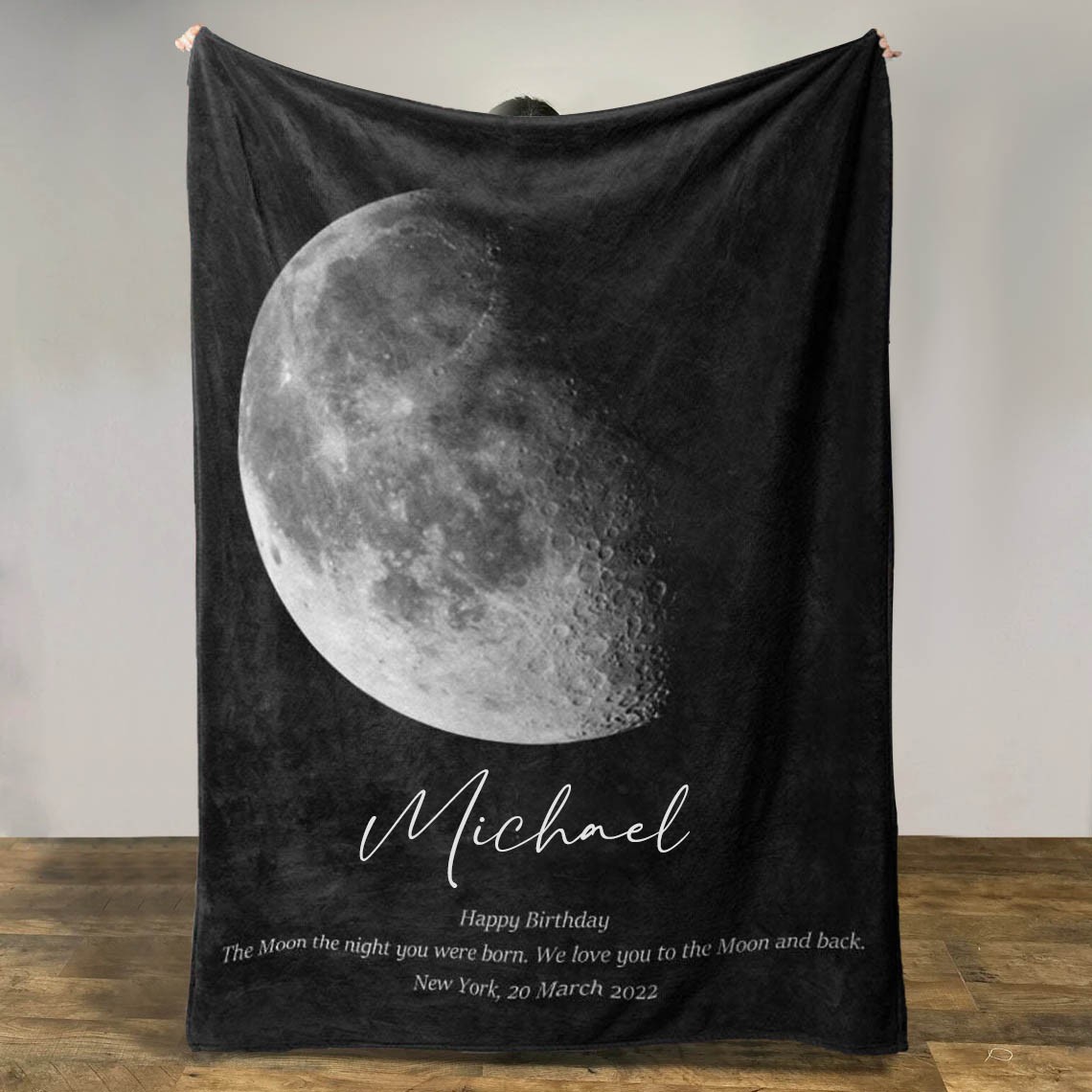 Personalized Family Moon Phase Blanket For Mother's Day Gift