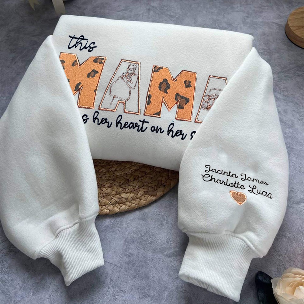 Custom Embroidered Mama Sweatshirt Gift Ideas For Christmas Family Gift