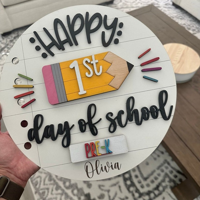 Personalized Interchangeable Back to School Sign 1st Day of School Photo Prop