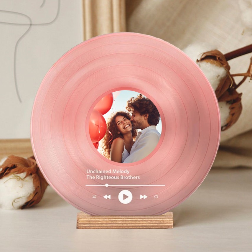 Personalized Vinyl Record with Photo Acrylic Song Plaque Anniversary Valentine's Day Gift For Girlfriend Boyfriend