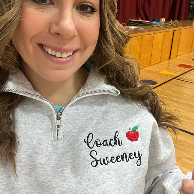 Personalized Teacher Apple Embroidered Sweatshirt Graduation Gift for a New Teacher