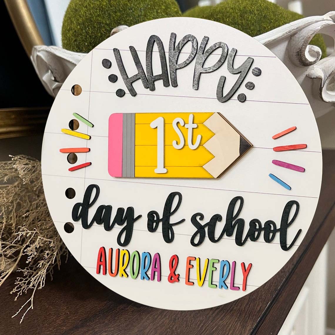 Personalized Interchangeable Back to School Sign 1st Day of School Photo Prop