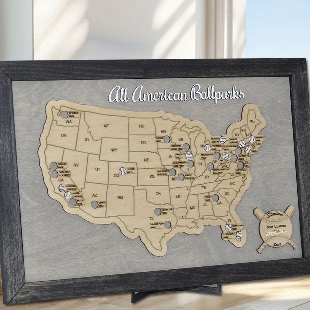 Custom Baseball Stadium Map Gift For Baseball Lover