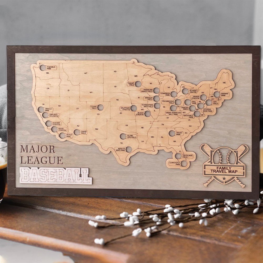 Custom Baseball Stadium Map Gift For Baseball Lover