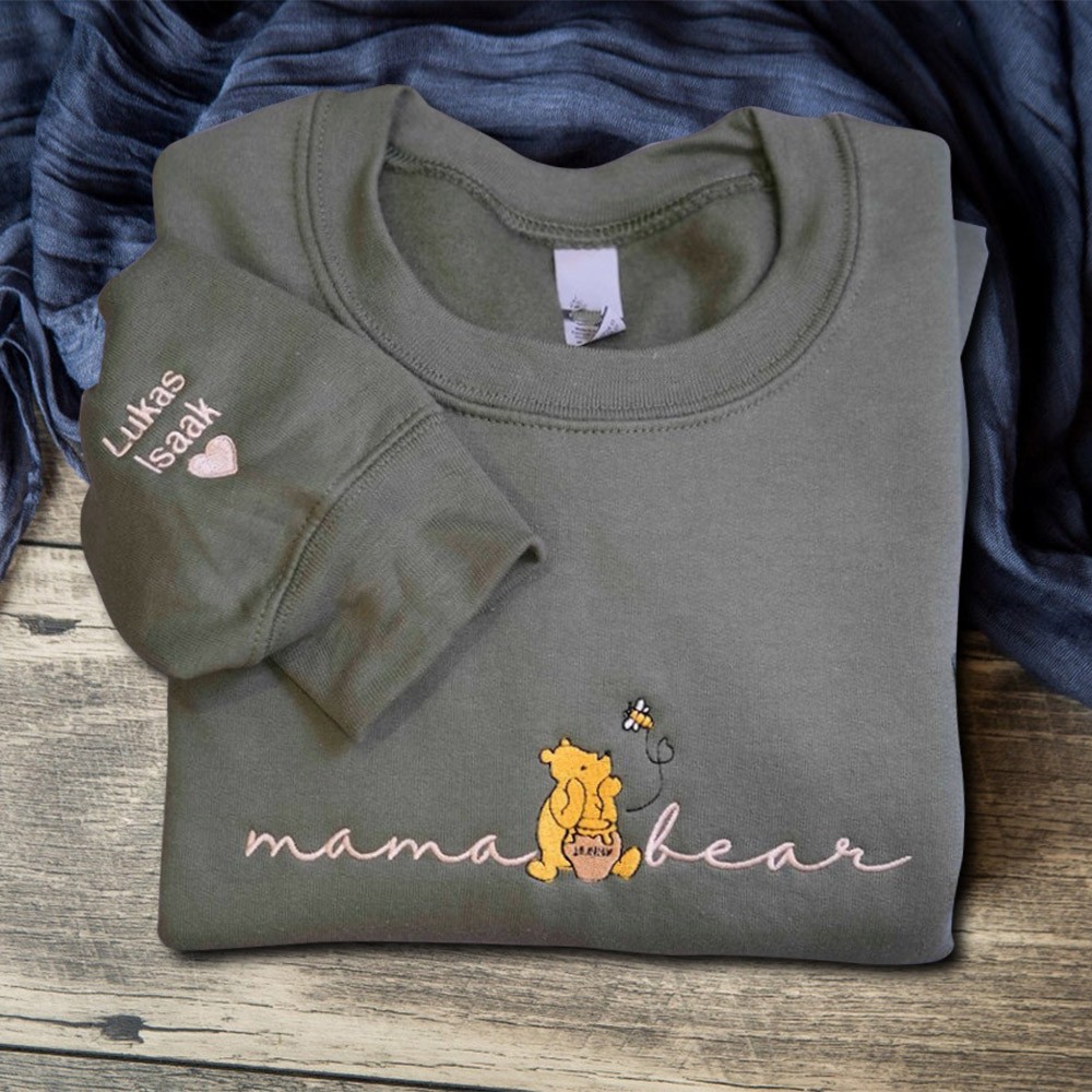 Custom Embroidered Bear Mama Sweatshirt Gift Ideas For Christmas Family Gift