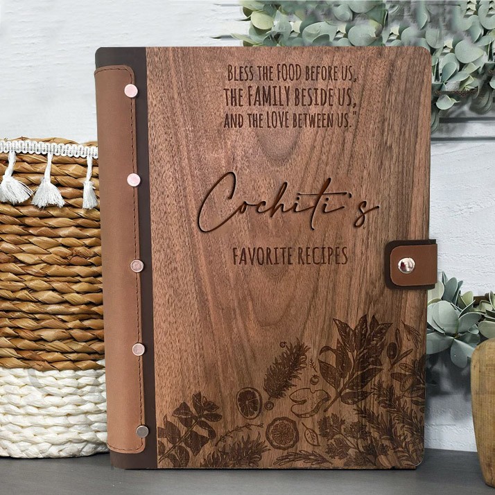 Personalized Recipe Book Blank Binder Cookbook For Mom Grandma Family Christmas Anniversary Gift