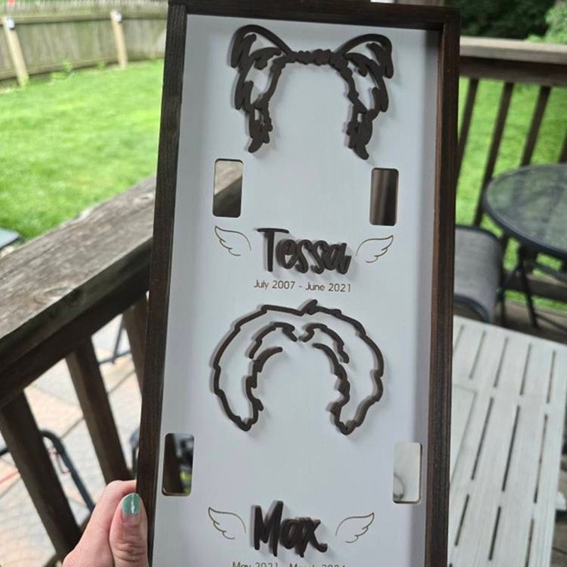 Personalized Dog Ear Collar Pet Memorial Frame Pet Loss Gifts