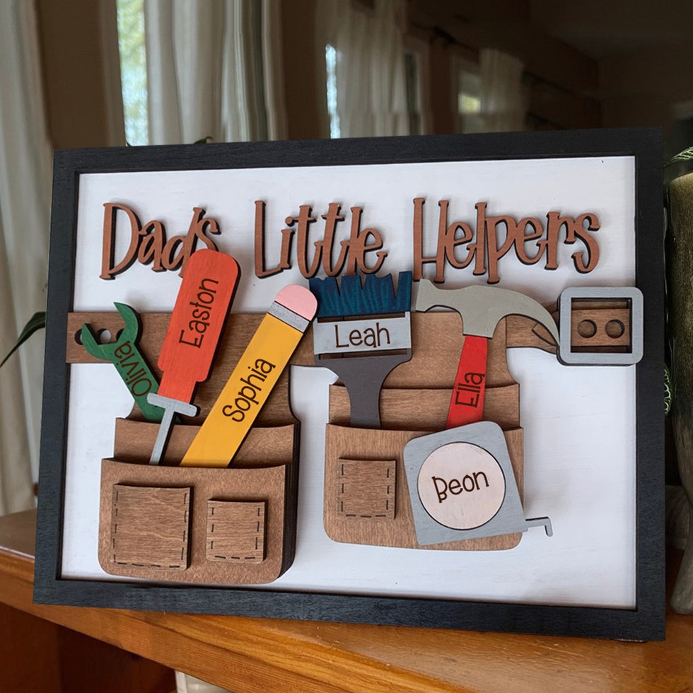 Dad's Little Helpers Personalized Father's Day Gift Dad's Workshop Decor