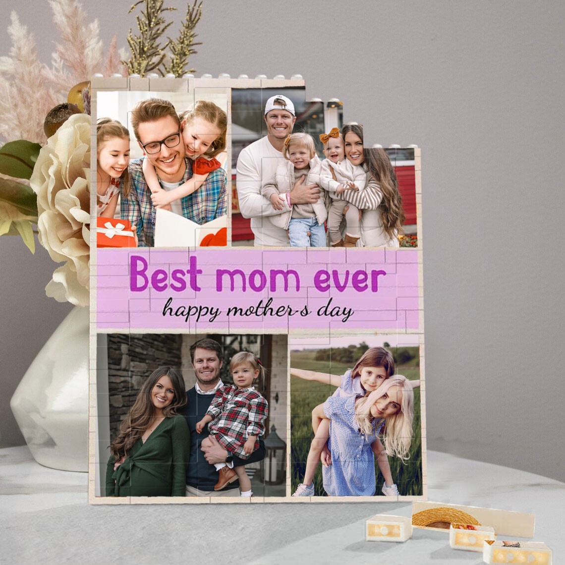 Personalized Photo Building Block Puzzle For Mom Mother's Day Gift