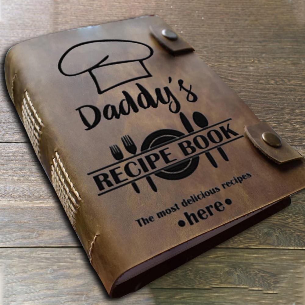 Personalized Leather Recipe Book For Mom Grandma Family Christmas Gift