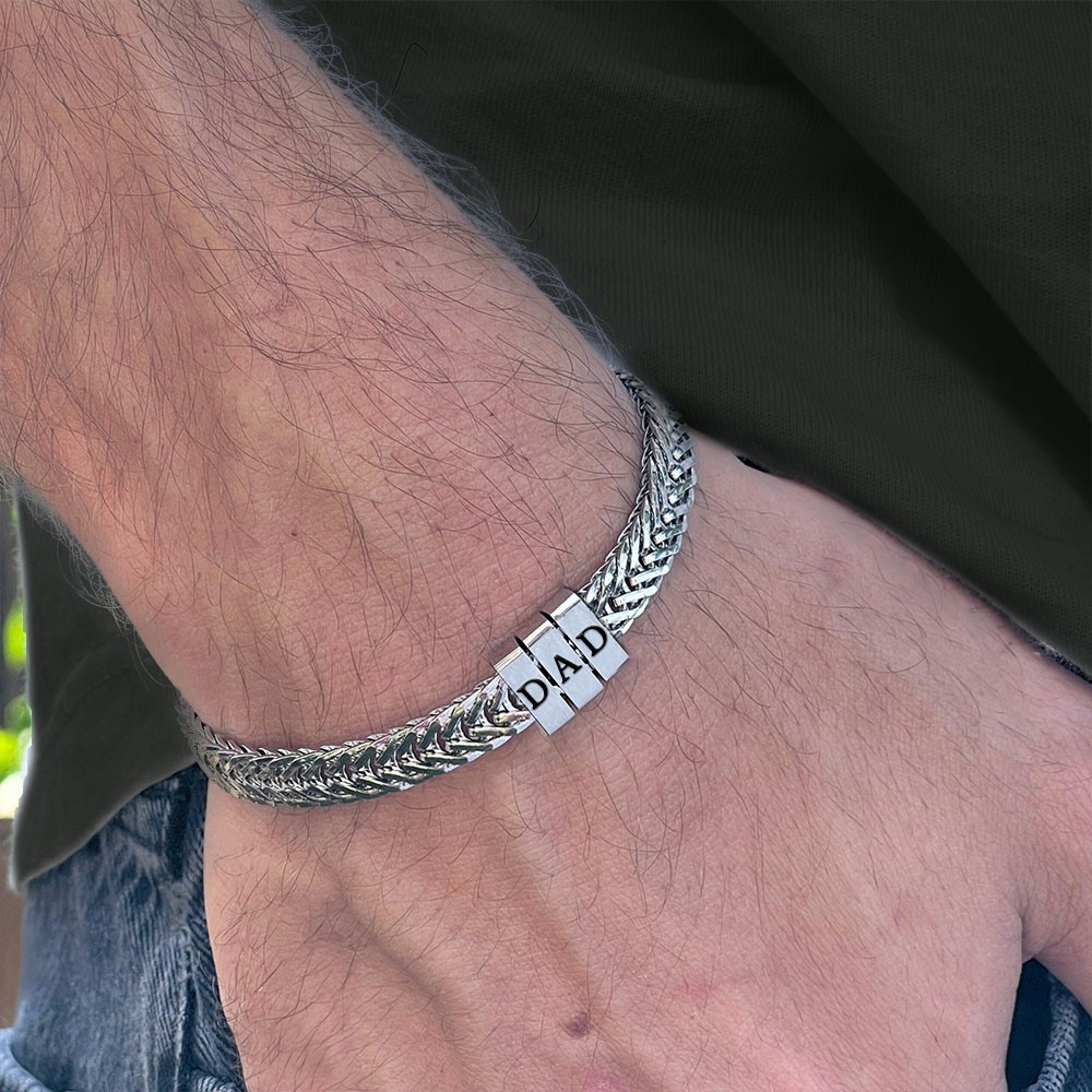 Personalized Men's Bracelet With Custom Beads Gift For Dad Father's Day Gifts