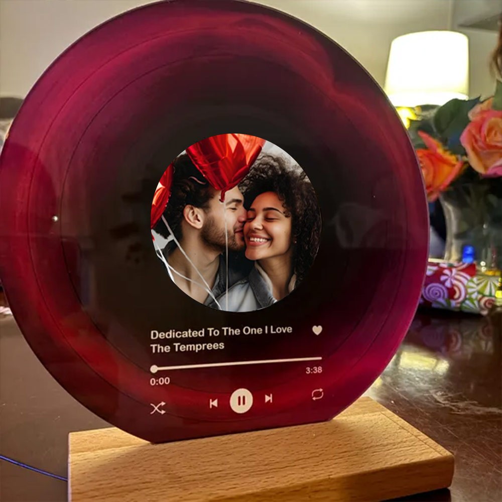 Personalized Vinyl Record with Photo Acrylic Song Plaque Anniversary Valentine's Day Gift For Girlfriend Boyfriend